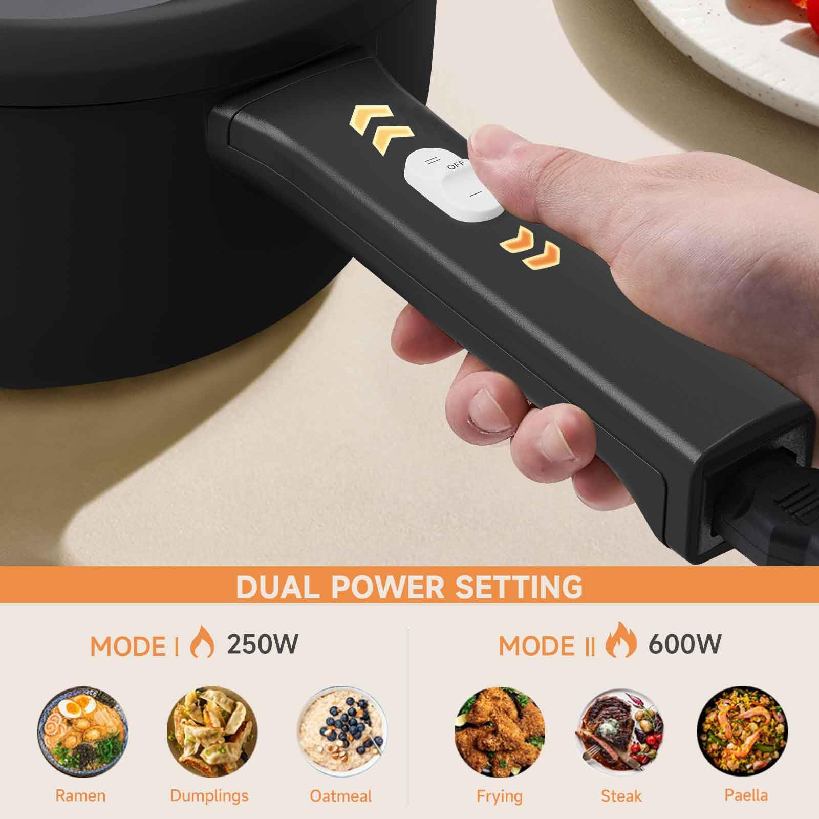 DEZIN noodles focus highlights speedy ramen preparation in a small pot