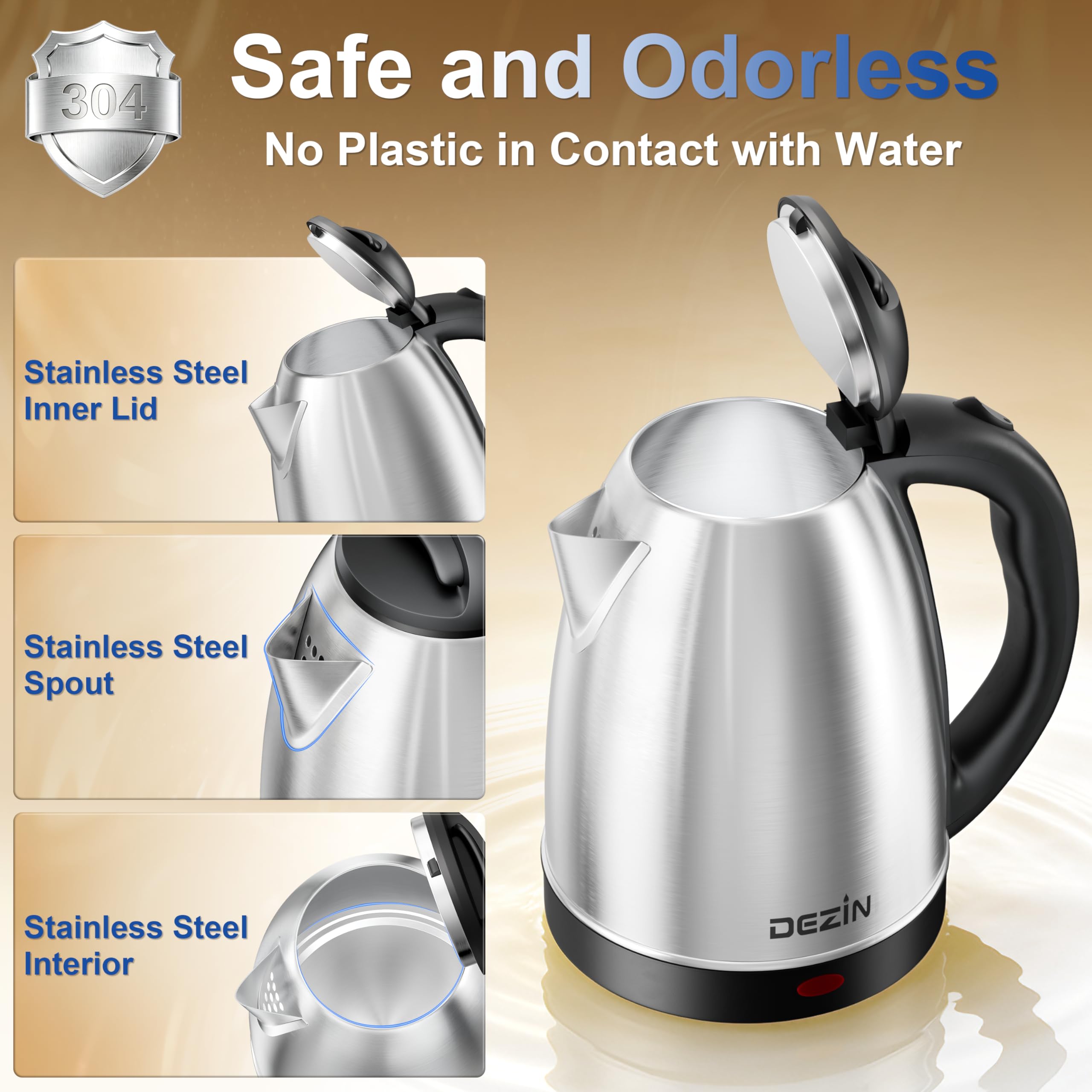DEZIN 1000W fast boil for quick hot water.