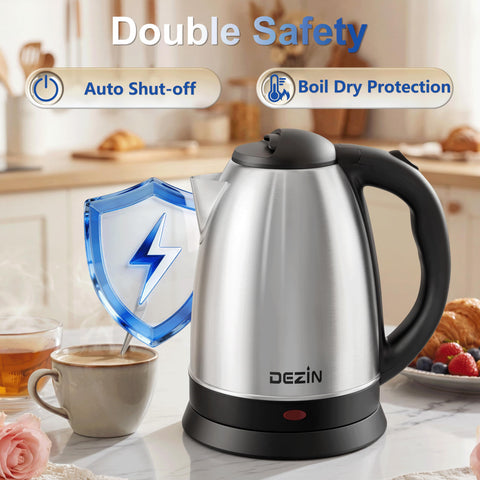DEZIN 2L capacity ideal for multiple servings of tea or coffee.