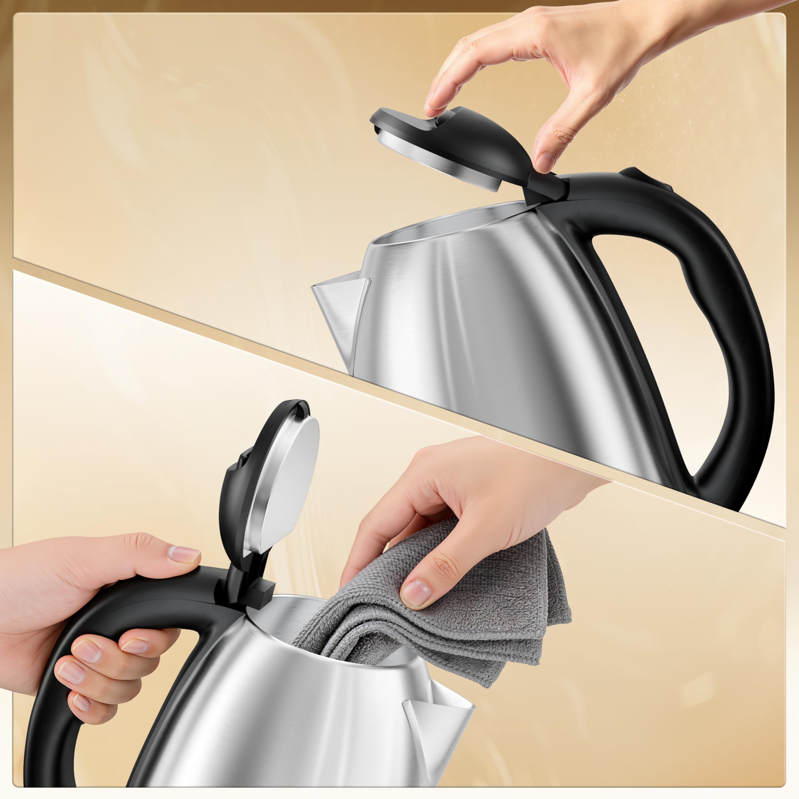 DEZIN BPA-free interior supports clean, chemical-free boiling water.