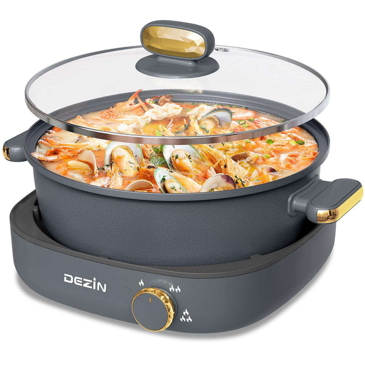 DEZIN electric shabu pot with removable pot for easy cleaning.