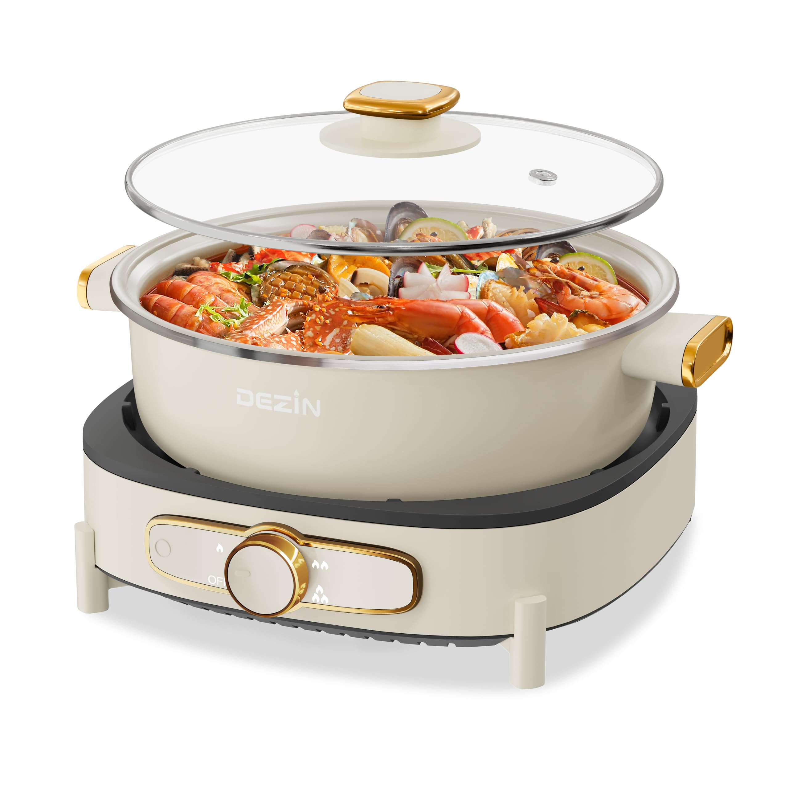 DEZIN electric shabu shabu pot with removable pot for easy cleaning after meals.