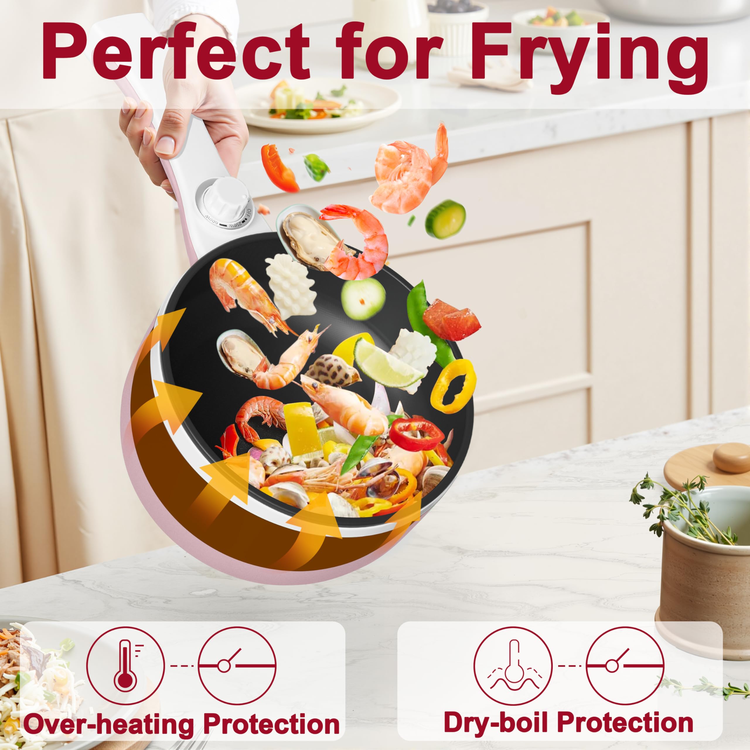 DEZIN hot pot electric 600W heating delivers faster cooking for noodles and meals.