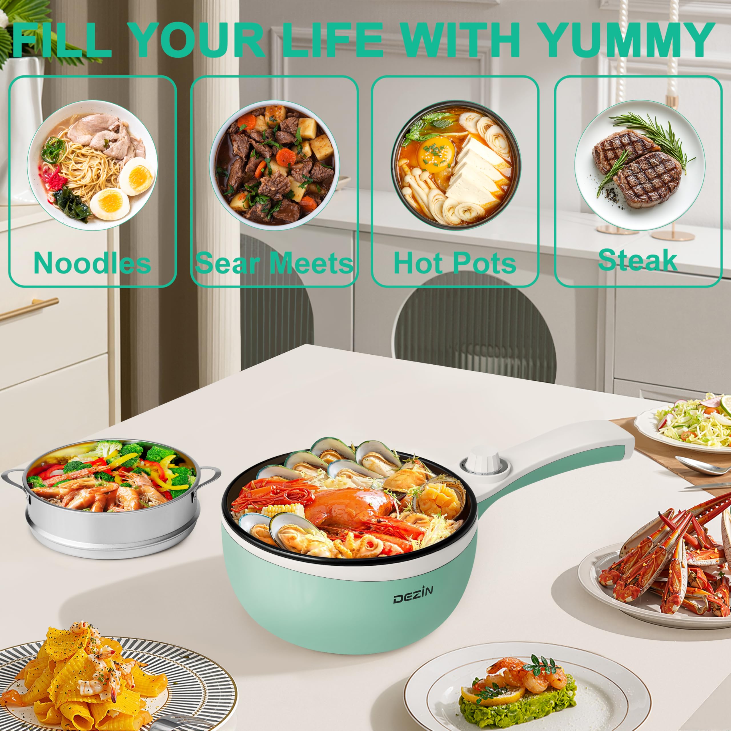 DEZIN hot pot electric portable for picnics and travel