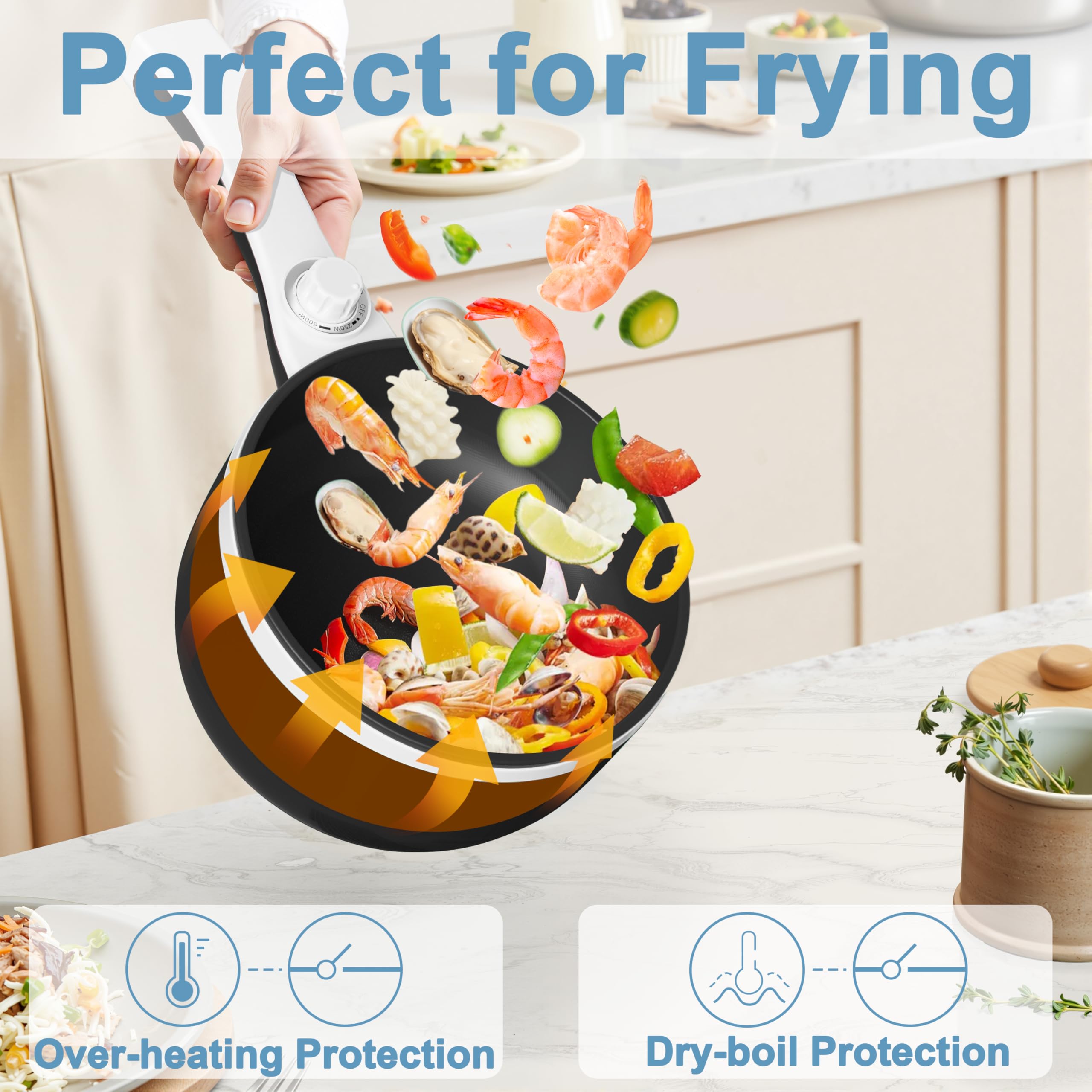 Dezin hot pot with power control dial for precise heating.