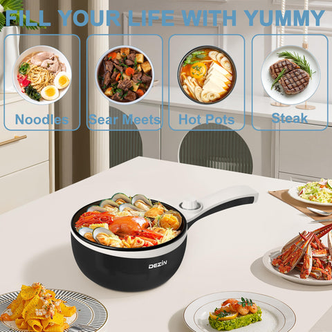 Dezin non-stick coating helps reduce oil use during cooking.