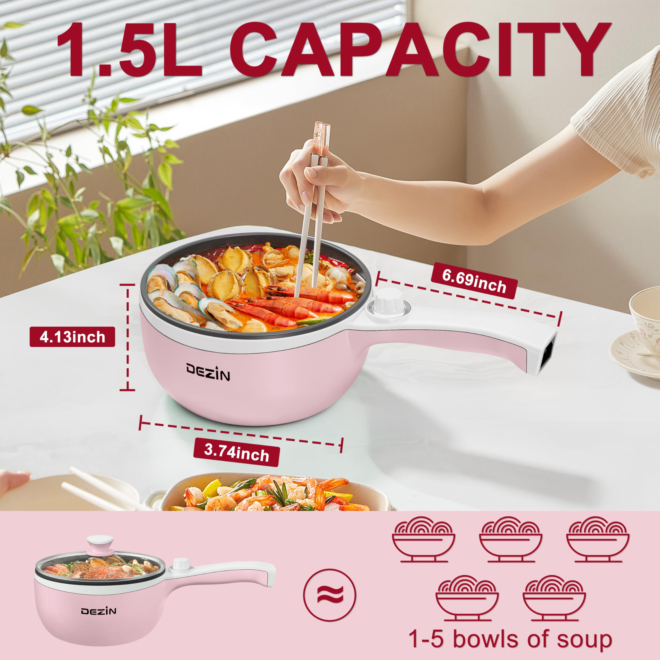 DEZIN hot pot portable dorm use ideal for small spaces and on-the-go meals.