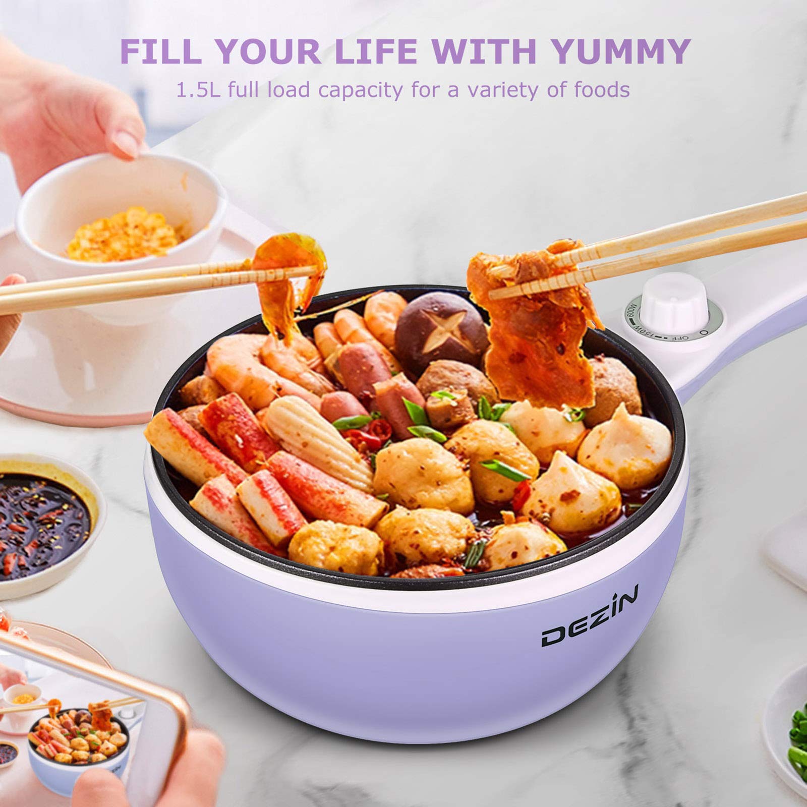 Perfect for travel or dorm life, DEZIN hot pot goes anywhere.