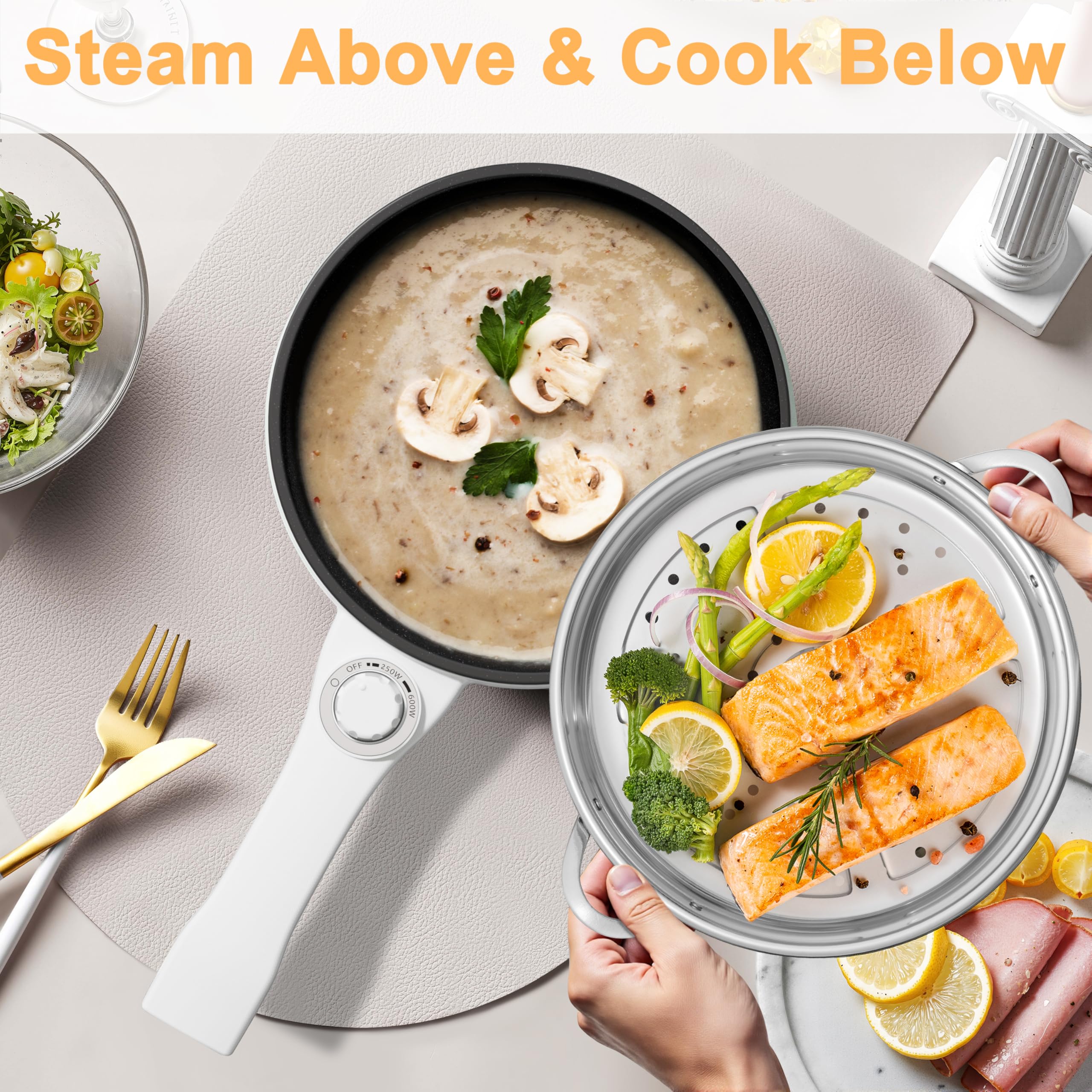 DEZIN hot pot with noodles demonstrates fast heating and simple noodle prep.