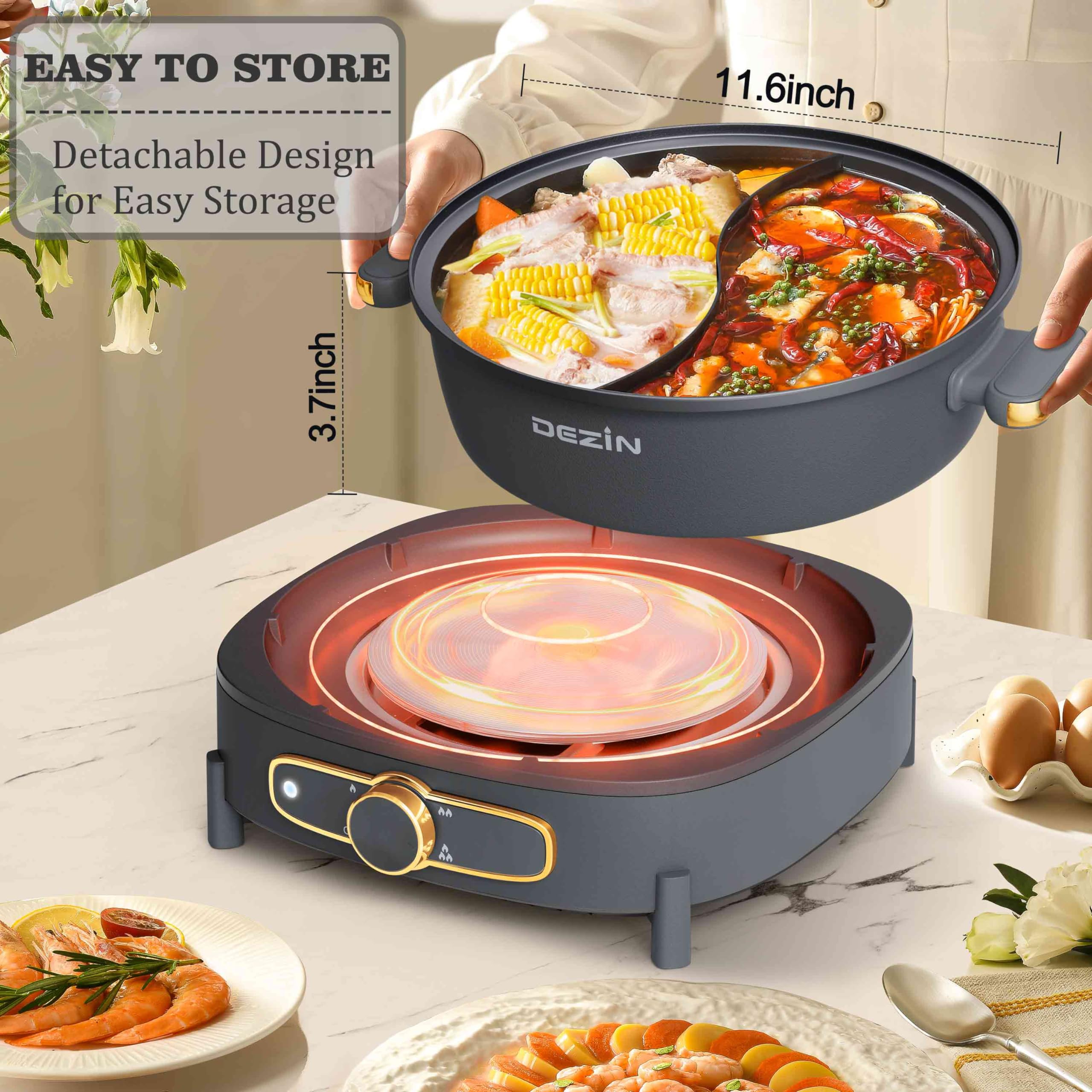 DEZIN divider with S-shape design prevents overflow and leakage.