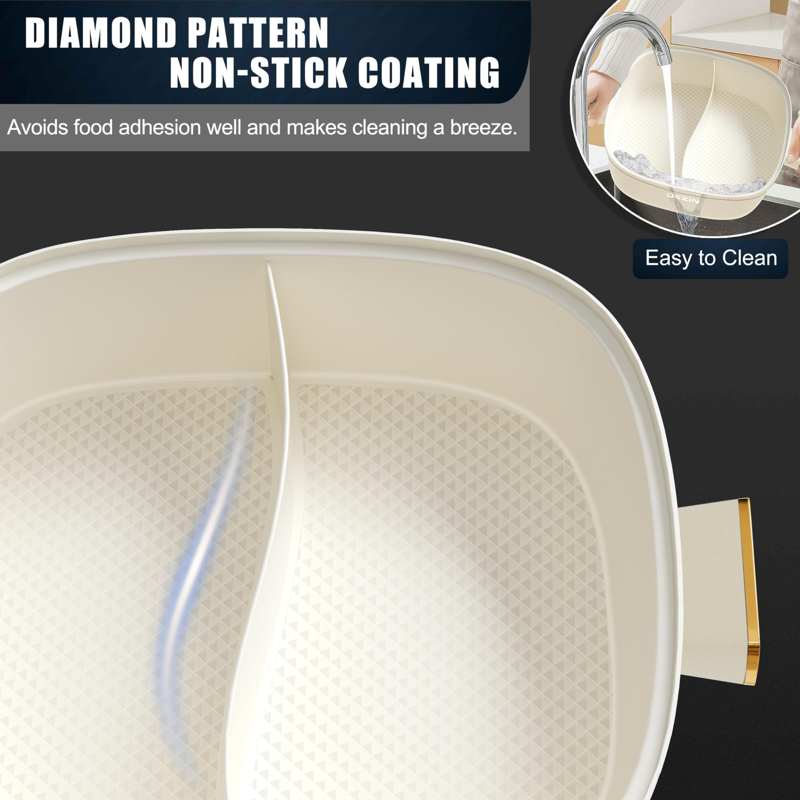 DEZIN Shabu Shabu Pot with diamond non-stick coating for clean food release