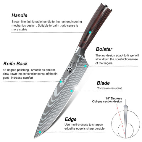 Dfito high-carbon stainless steel knife demonstrates durability and long-lasting edge.