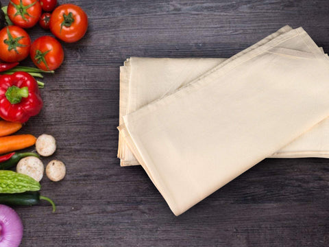 DG Collections flour sack towel embroidery sample—tight weave for smooth, precise stitching.