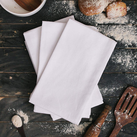 DG Collections flour sack towels pre-washed for immediate use and absorbency