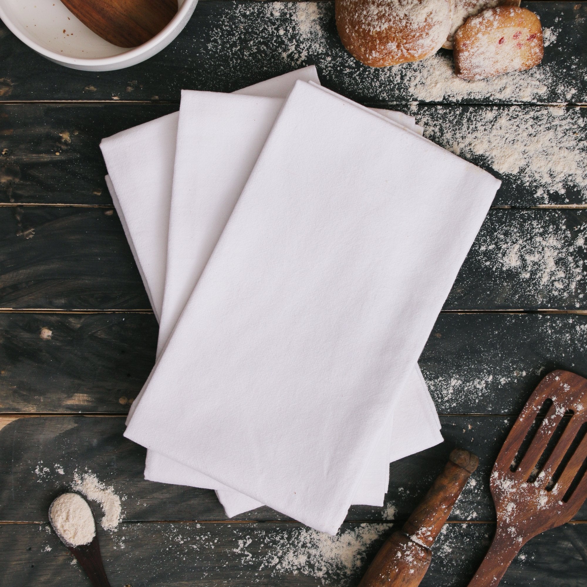 DG Collections flour sack towels screen printing-ready fabric for bold designs