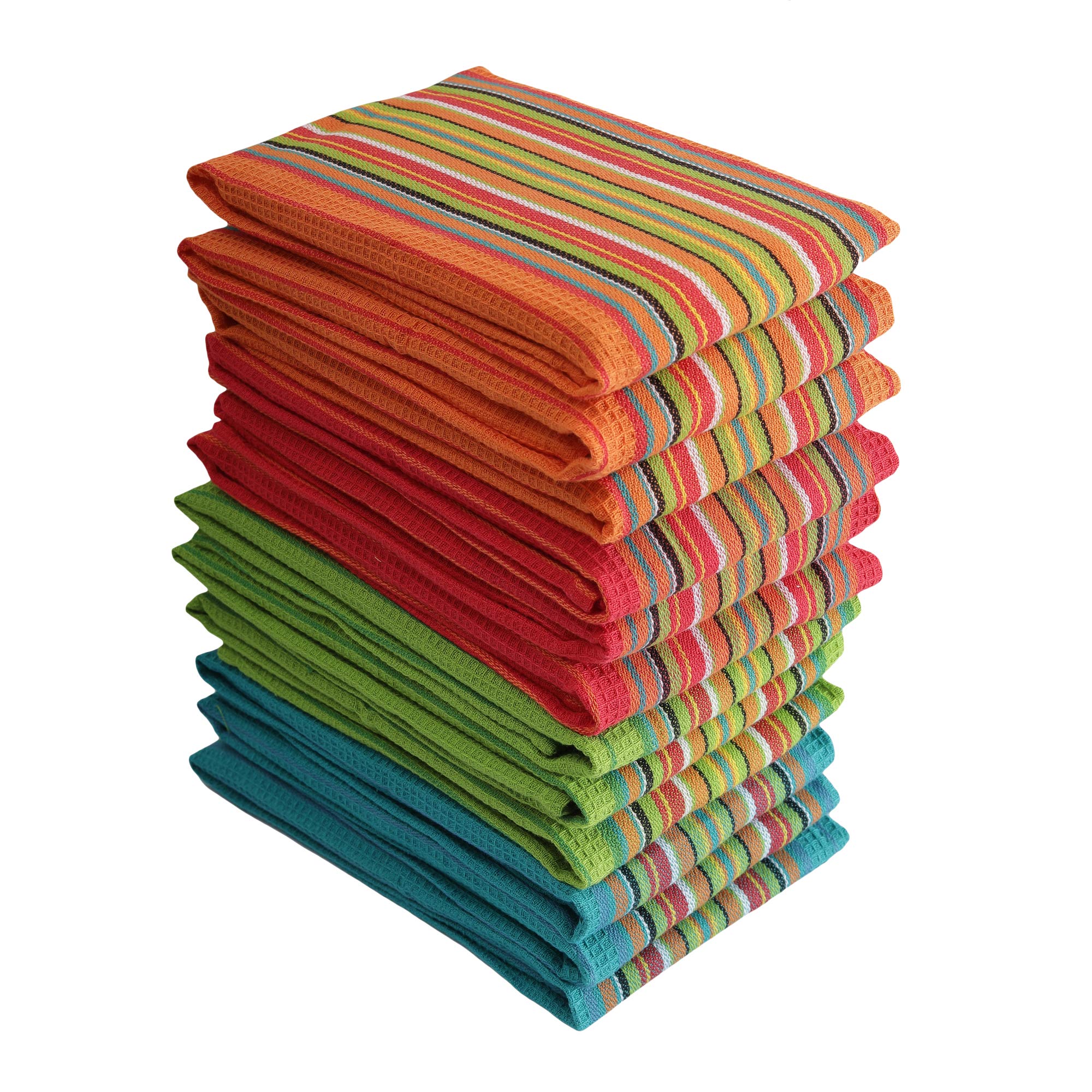 DG Collections salsa-style towel texture highlighting absorbency for quick spill cleanup.