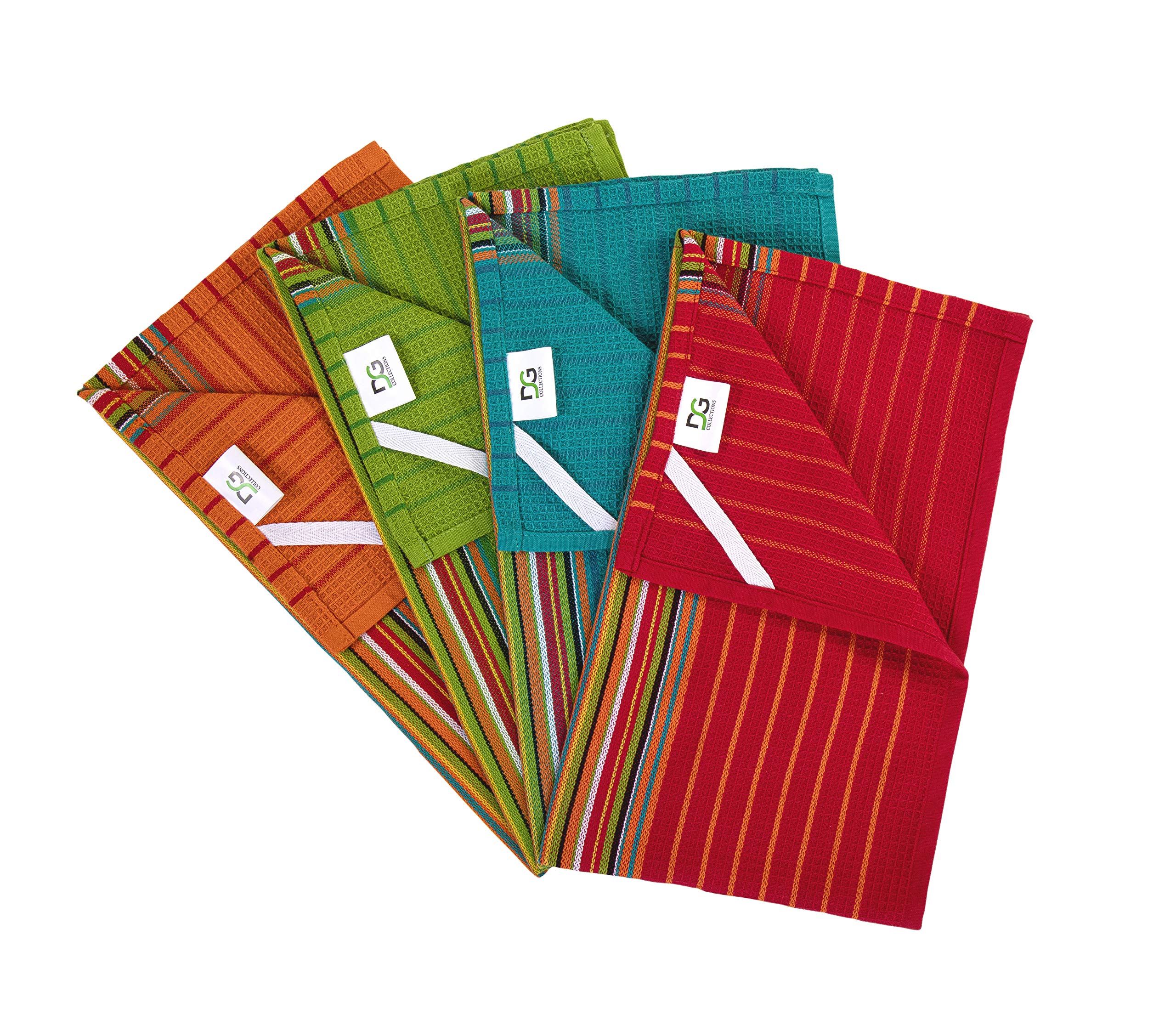 DG Collections Salsa Stripe Kitchen Towel being machine washed for durability.