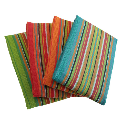 DG Collections Salsa Stripe Kitchen Towel used for multi-purpose drying and bread covering.