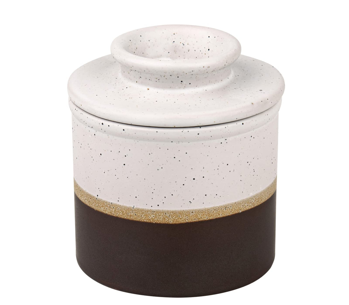 dgudgu ceramic butter crock with water line on counter keeps butter soft