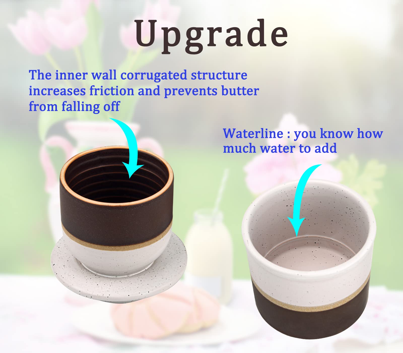 dgudgu dishwasher-safe ceramic butter crock for simple cleanup