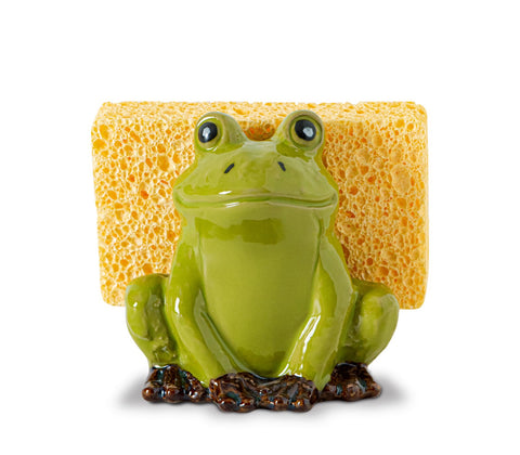 dgudgu Frog Sponge Holder by Sink keeps sponges accessible and dry.