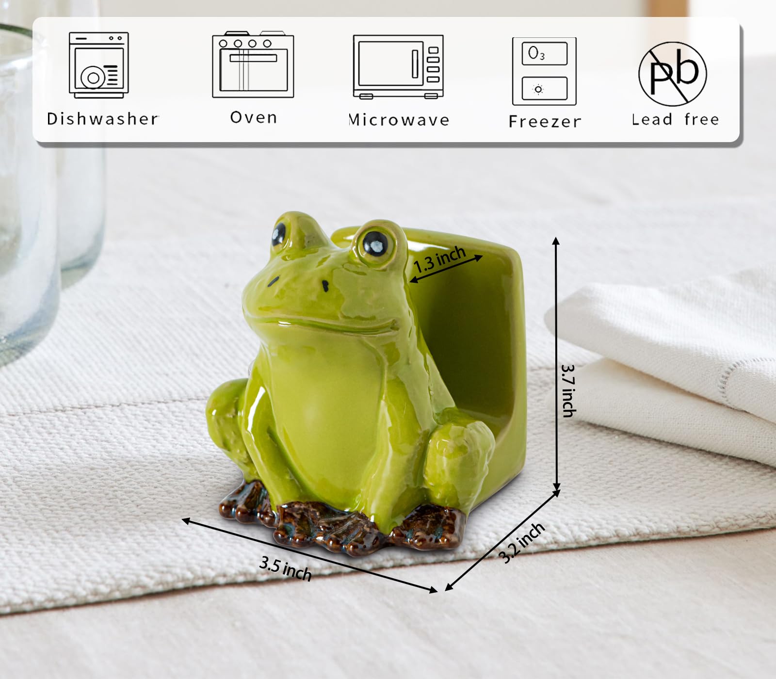 dgudgu Frog Sponge Holder detailed frog-face adds whimsy.
