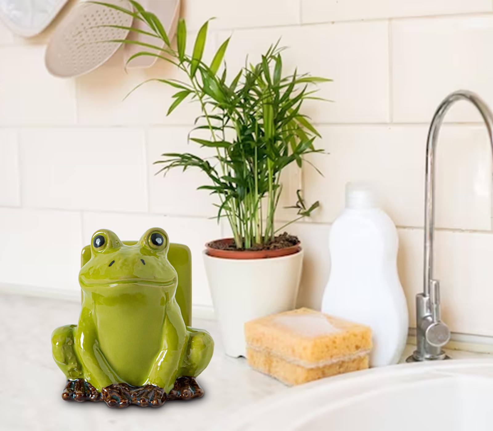 dgudgu Frog Sponge Holder dry sponge design promotes tidiness.