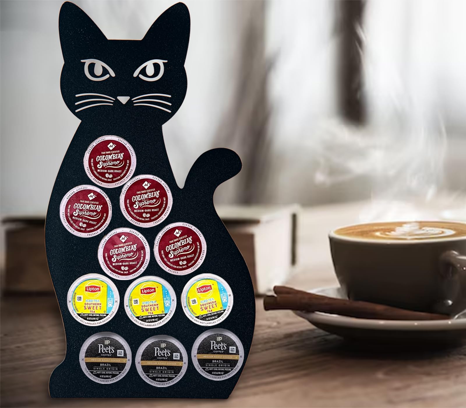 dgudgu cat design K cup organizer keeps pods neat and stylish.