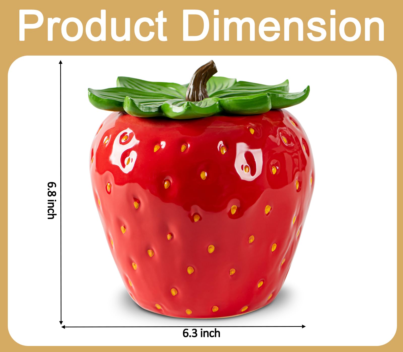 dgudgu Strawberry Candy Jar decorative piece enhances home decor