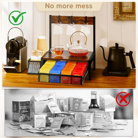 Close-up of the cup compartment for quick access during brewing