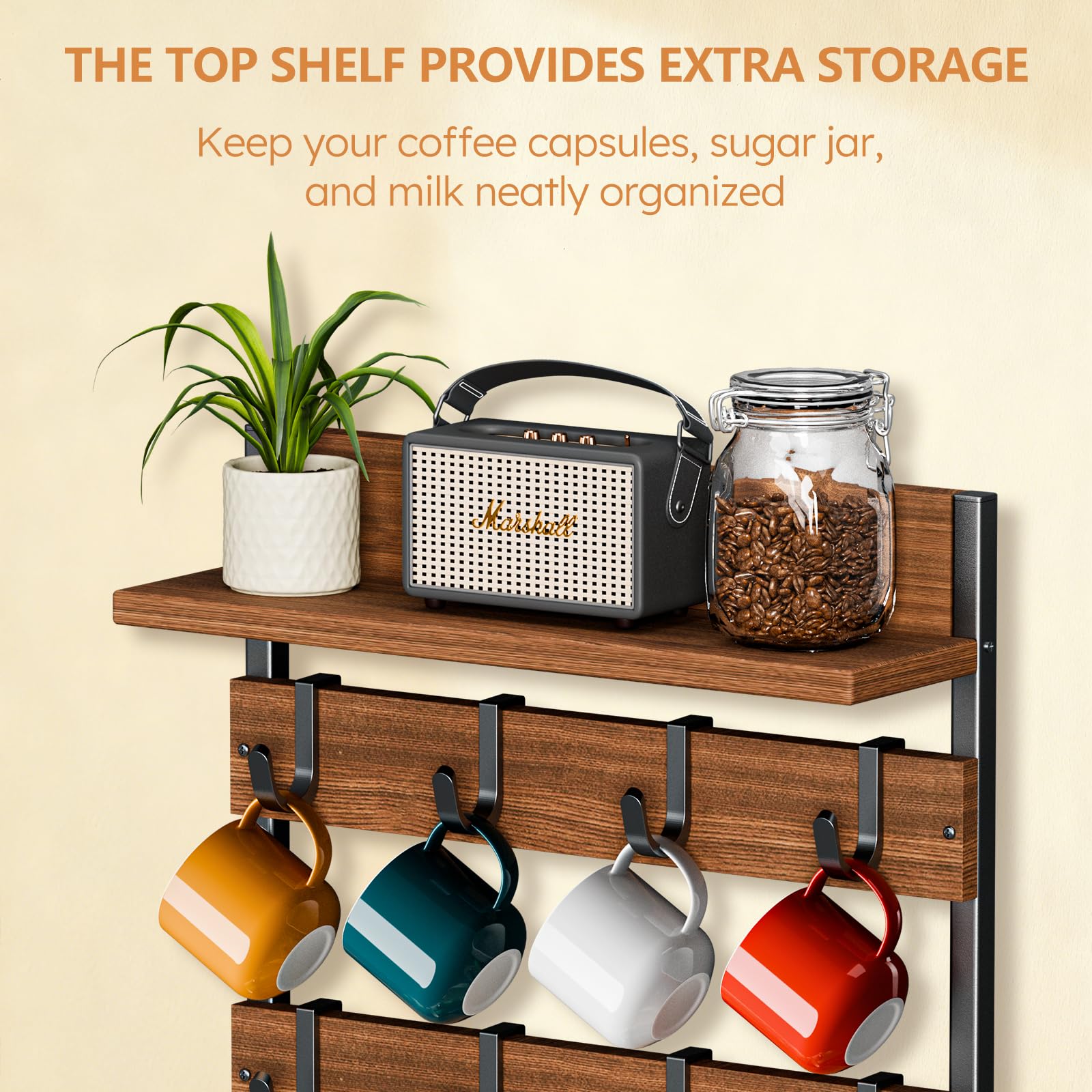 Dhmkfly adjustable hooks prevent cups from touching and reduce damage