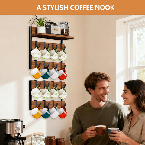 Dhmkfly wall display enhances kitchen decor with minimalist industrial charm