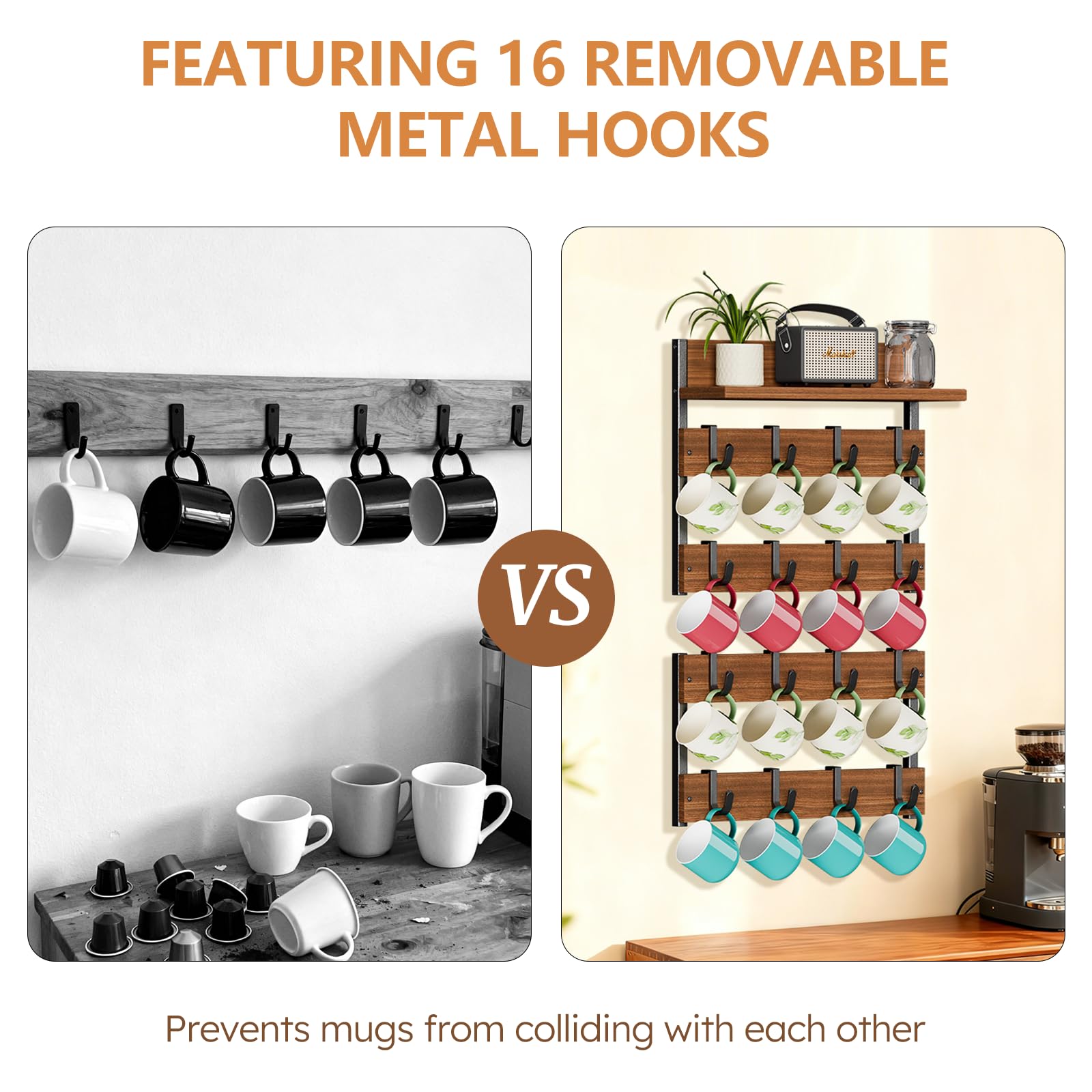 Dhmkfly wood and metal frame combines durability with rustic style