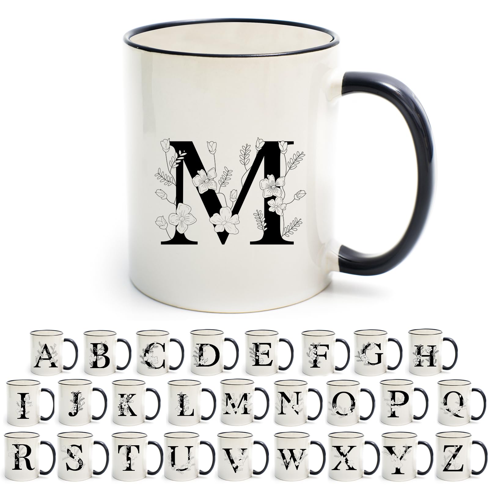 DHQH dishwasher safe monogram mug for easy cleaning after use.