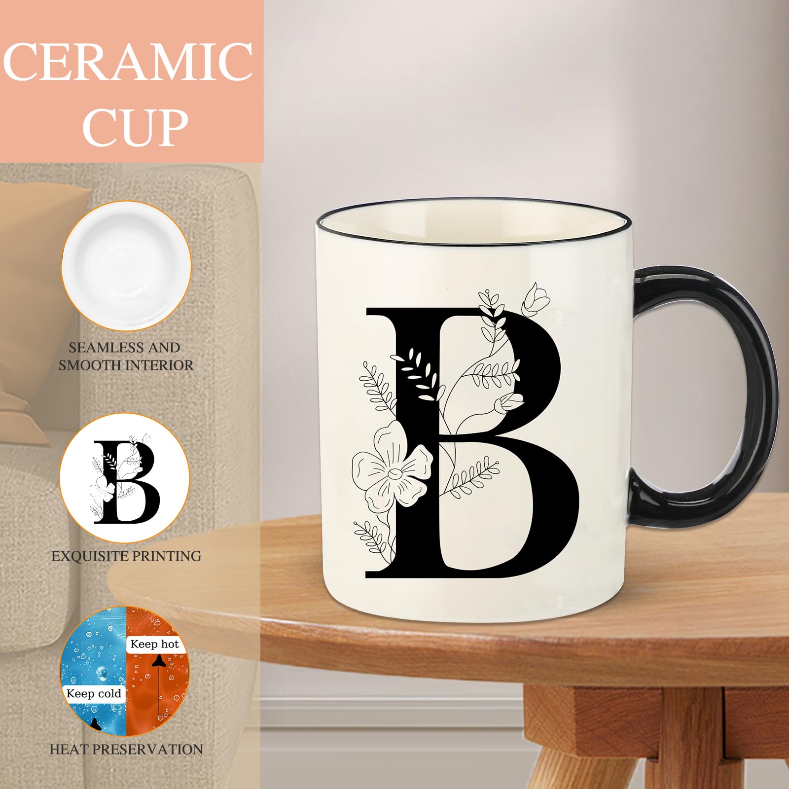DHQH initial B mug in gift box for gifting