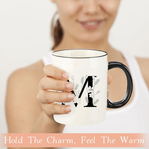 DHQH initial M mug, perfect gift for special occasions like Mother’s Day.