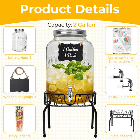 DHSBTLS clear dispenser with spigot for easy self‑serve beverages