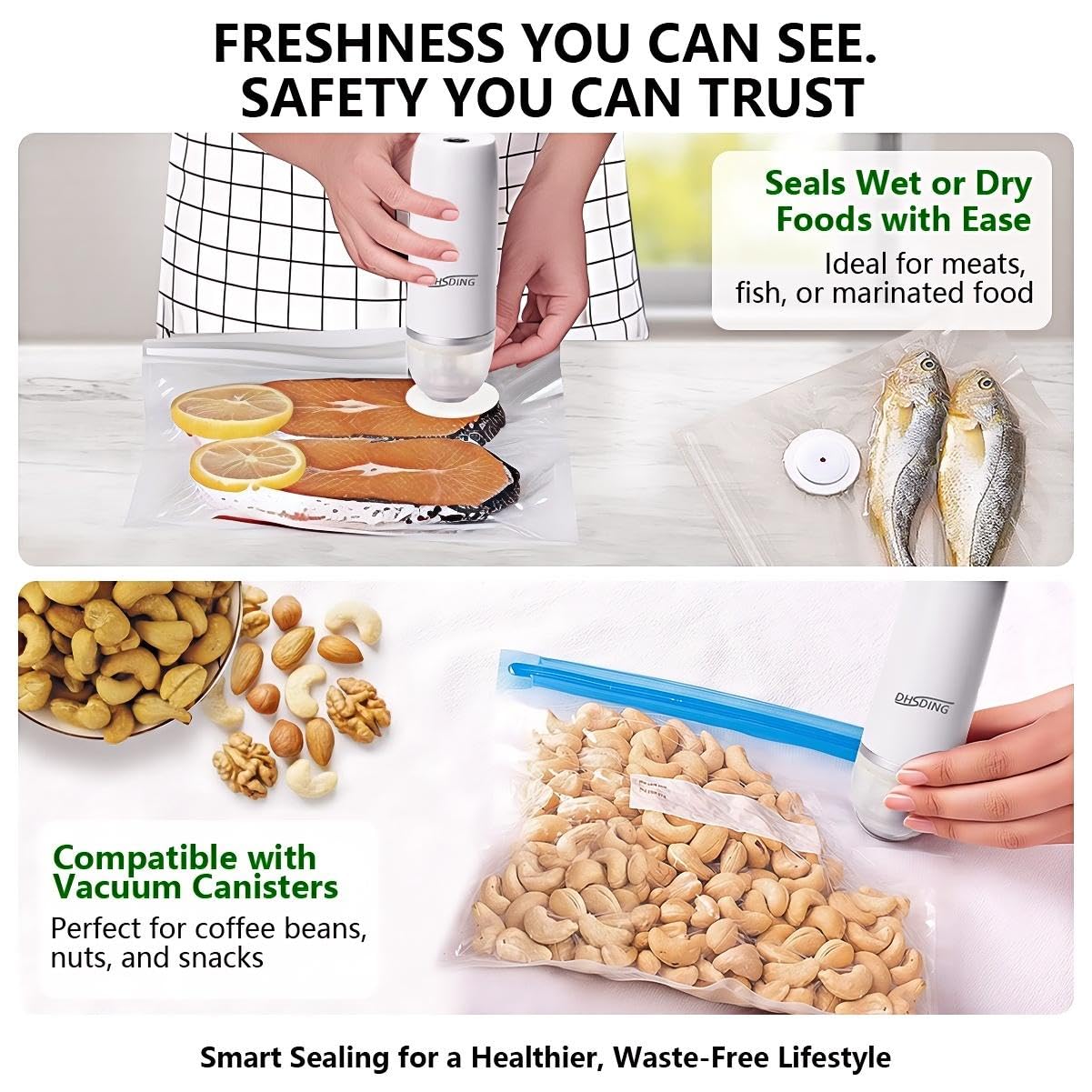 DHSDING wide compatibility with 99% of bags ensures strong seals.