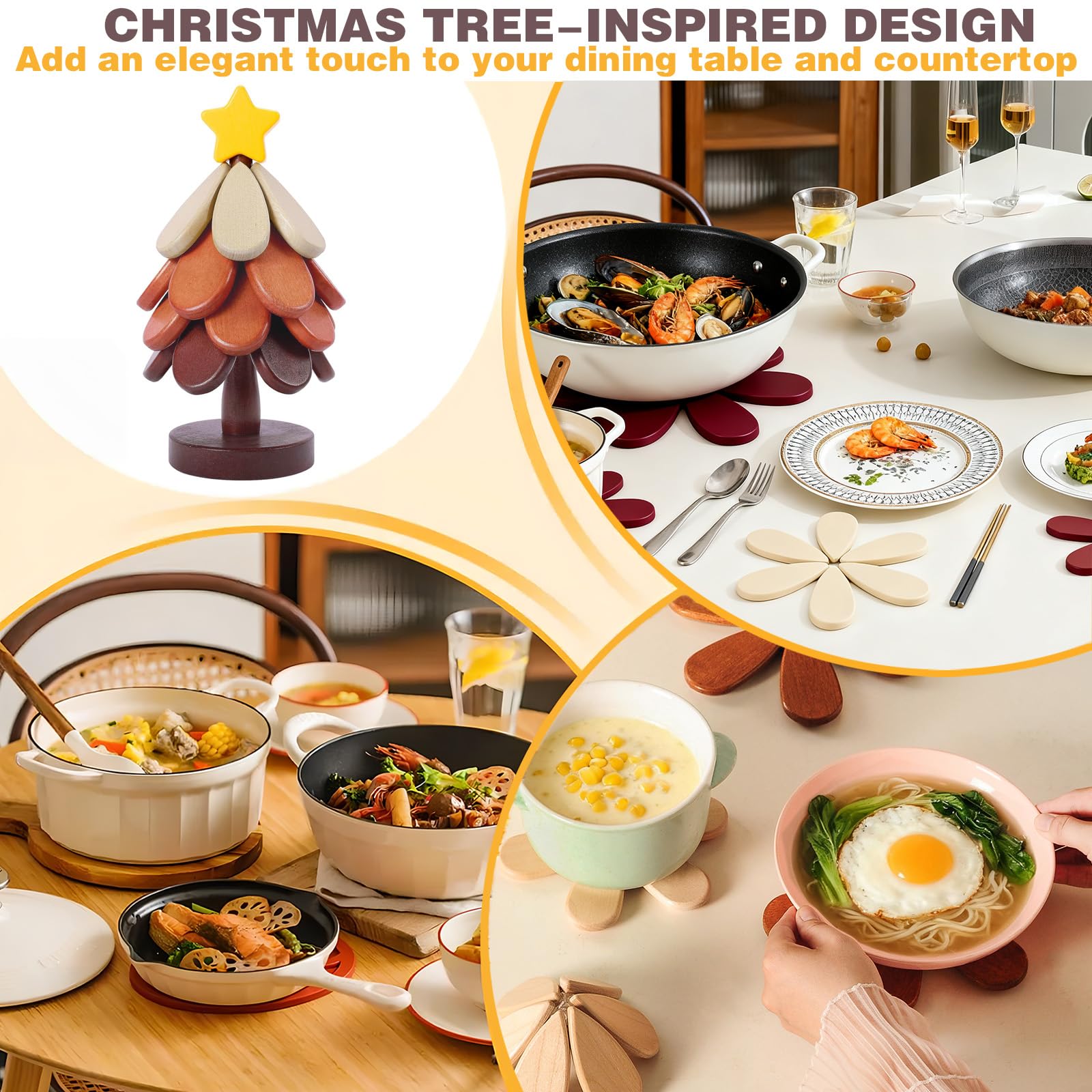 DHXGON spring-unfolded trivet illustrates easy setup for hot dishes and pots.