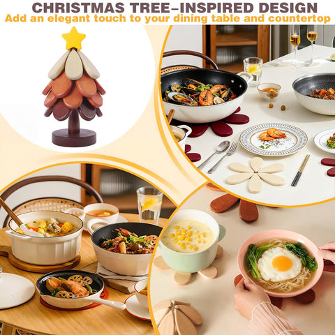 DHXGON spring-unfolded trivet illustrates easy setup for hot dishes and pots.