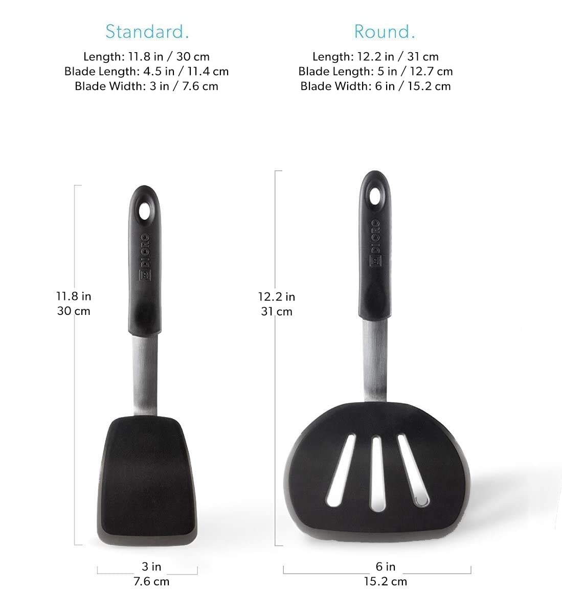 DI ORO 600°F heat-resistant spatula withstands high-heat cooking.