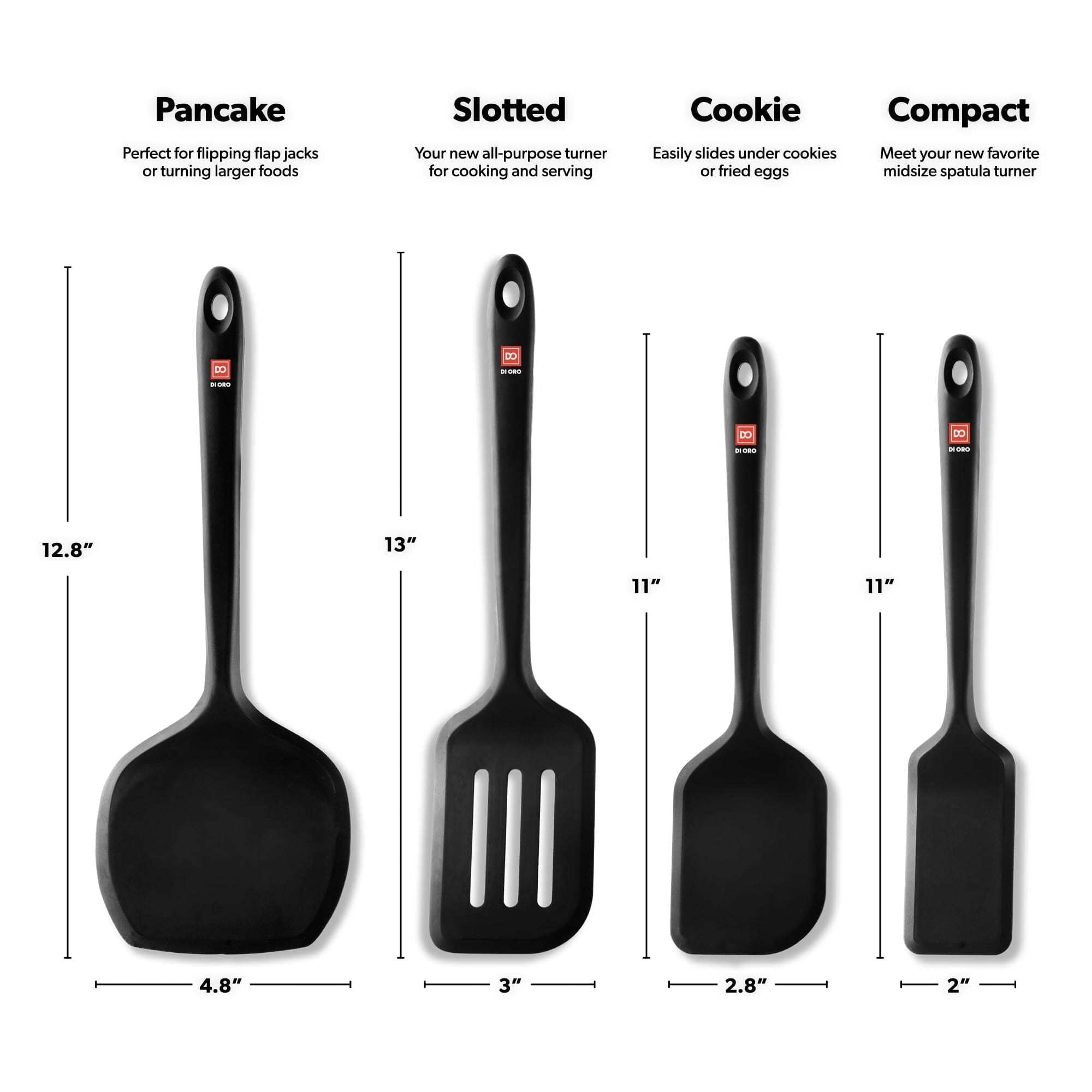 BPA-free silicone spatulas safe for use with nonstick pans