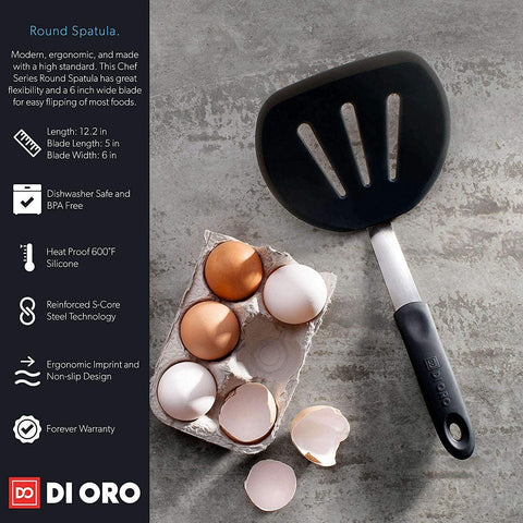 DI ORO dishwasher-safe spatula set for quick cleaning.
