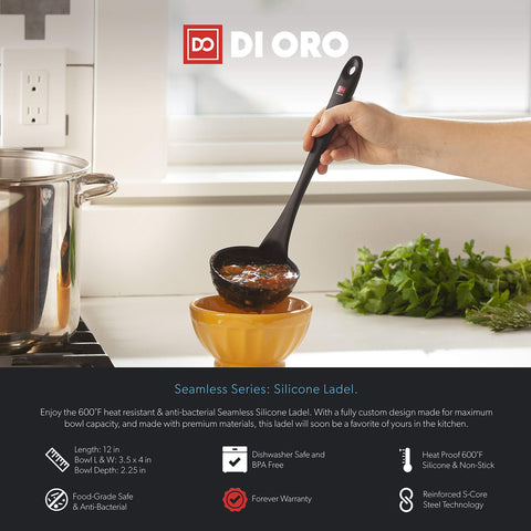 DI ORO Ladle with ergonomic, velvety-smooth handle for comfortable cooking
