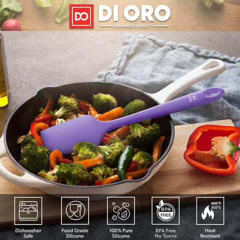 DI ORO Living lavender BPA-free silicone spatula safe for coated cookware