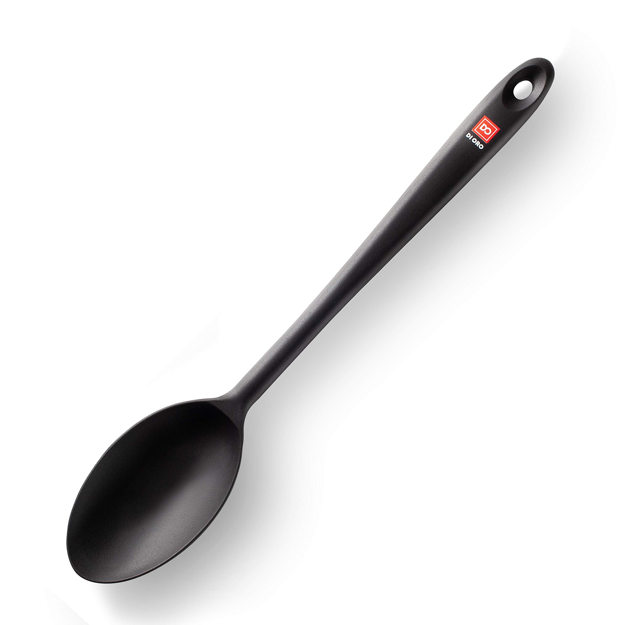 DI ORO Living solid silicone spoon heat resistant up to 600°F for cooking.