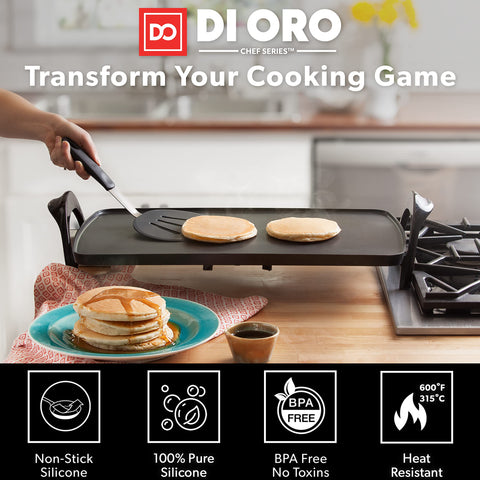DI ORO Living Delicate Food Flip Spatula enables gentle lifting of fragile foods