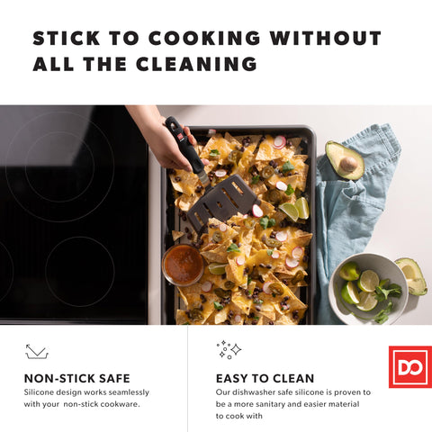 DI ORO Living spatula blade close-up highlights flexible non-stick silicone