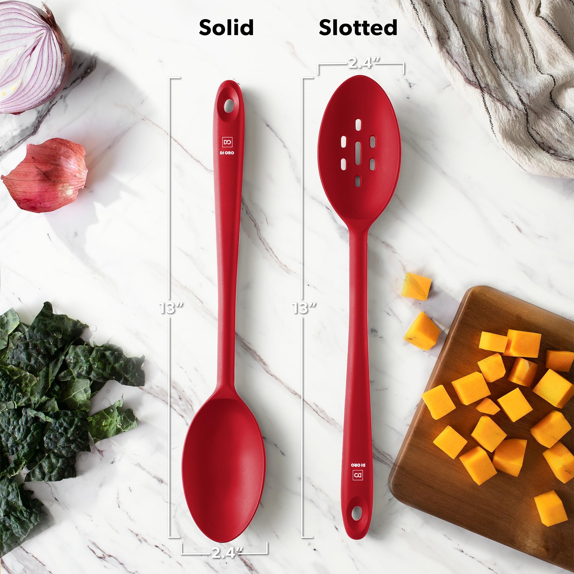 di Oro Living DIORO solid spoon for stirring and mixing with a stainless core