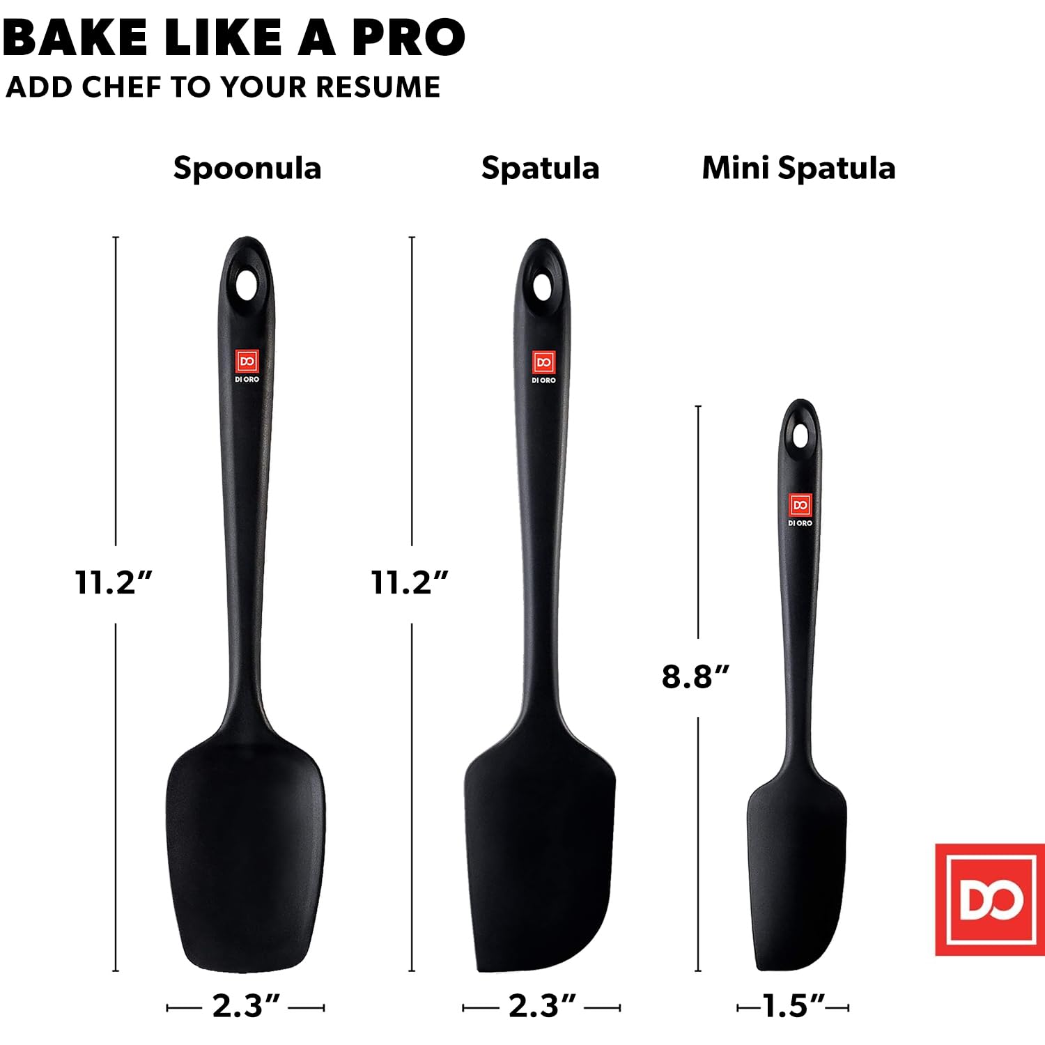 DI ORO Living dishwasher-safe spatulas for quick cleanup.